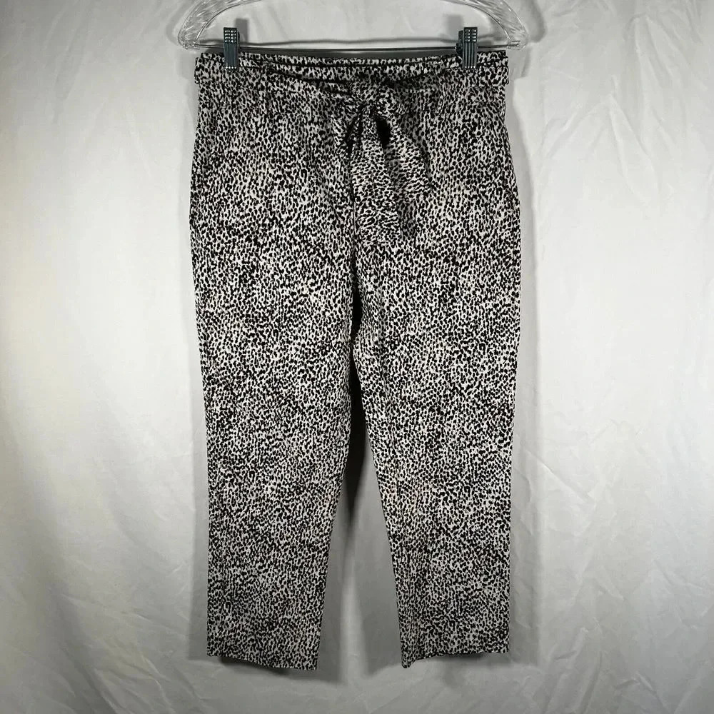 Jules & Leopold Capri Women's Small Leopard Print Pull On Tie Front Mid rise